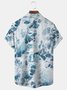 Water Ripple Ocean Print Beach Men's Hawaiian Oversized Short Sleeve Shirt with Pockets