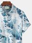 Water Ripple Ocean Print Beach Men's Hawaiian Oversized Short Sleeve Shirt with Pockets