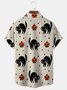 Halloween Pumpkin Ghost Print Men's Button Pocket Short Sleeve Shirt