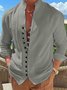 JoyMitty Nature  Fiber Shirt Men's Vintage Basics Casual Button Down Loose Long Sleeve Shirt