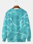 JoyMitty Hawaiian Water Ripple Print Men's Crew Neck Sweatshirt