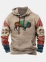 JoyMitty Vintage Aztec Ethnic Print Beach Men's Oversized Stretch Drawstring Hoodies