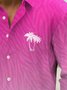JoyMitty Hawaii Barbie Pink Coconut Tree Print Men's Button Pocket Long Sleeve Shirt
