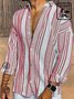 JoyMitty Casual Striped Print Men's Long Sleeve Button Pocket Shirt