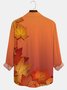 JoyMitty Thanksgiving Print Casual Men's Hawaiian Vacation Oversized Long Sleeve Shirt