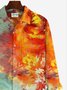 JoyMitty Thanksgiving Print Casual Men's Hawaiian Vacation Oversized Long Sleeve Shirt
