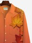 JoyMitty Thanksgiving Print Casual Men's Hawaiian Vacation Oversized Long Sleeve Shirt