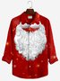 JoyMitty Christmas Print Men's Button Pocket Shirt