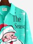 JoyMitty Christmas Print Men's Button Pocket Shirt