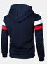 JoyMitty Men's Color Block Print Basic Drawstring Hoodie