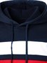 JoyMitty Men's Color Block Print Basic Drawstring Hoodie