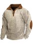 JoyMitty Men's Basic Vintage Corduroy Stand Collar Half Zip Sweatshirt
