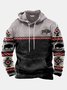 JoyMitty Men's Aztec Native American Bison Print Vintage Drawstring Hoodies