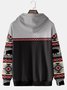 JoyMitty Men's Aztec Native American Bison Print Vintage Drawstring Hoodies