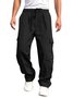 JoyMitty Retro Casual Men's Cargo Trousers Drawstring Elastic Waist Multi-Pockets Stretch Large Size Casual Pants