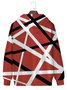 JoyMitty Retro Rock Red Geometric Music Art Men's Drawstring Hoodies Stretch Oversized Pocket Pullover Sweatshirts