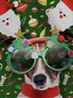 JoyMitty Men's Christmas Cartoon Dog Print Round Neck Long Sleeve Sweatshirt