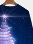 JoyMitty Men Christmas Christmas Tree Ombre Print Crew Neck Sweatshirt