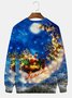 JoyMitty Men's Christmas Santa Claus Ski Print Crew Neck Sweatshirt