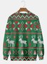 JoyMitty Men's Christmas Sika Deer Print Crew Neck Sweatshirt