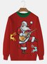 JoyMitty Christmas print round neck long sleeve sweatshirt