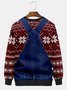 JoyMitty Men's Rooster Ugly Christmas Sweater Print Beach Pullover Sweatshirts