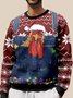 JoyMitty Men's Rooster Ugly Christmas Sweater Print Beach Pullover Sweatshirts