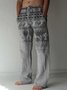 JoyMitty Retro Geometric Ethnic Print Men's Casual Pants