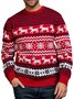 JoyMitty Men's Christmas Sika Deer Jacquard Warm Sweater