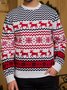 JoyMitty Men's Christmas Sika Deer Jacquard Warm Sweater