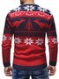 JoyMitty Christmas Holiday Casual Red Men's Round Neck Pullover Ugly Sweater Snowflake Art Casual Tops