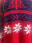 JoyMitty Christmas Holiday Casual Red Men's Round Neck Pullover Ugly Sweater Snowflake Art Casual Tops