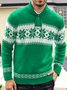 JoyMitty Christmas Holiday Casual Red Men's Round Neck Pullover Ugly Sweater Snowflake Art Casual Tops