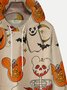 JoyMitty Men's Halloween Pumpkin Mouse Print Drawstring Hooded Sweatshirt