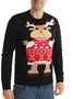 Men's Christmas Warm Sweater Fashion Christmas Print Reindeer Crew Neck Casual Long Sleeve Sweater