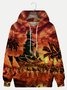 JoyMitty Men's Monster Printed Drawstring Hooded Sweatshirt