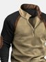 50's Retro Casual Western Men's Camp Stand Collar Sweatshirts Stretch Plus Size Spliced ​​Outdoor Pullover Tops