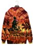 JoyMitty Men's Monster Printed Drawstring Hooded Sweatshirt