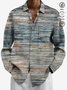 JoyMitty 50's Retro Mid-Century Geometric Blue Men's Art Shirts Stretch Plus Size Aloha Camp Pocket Button-Down Shirts