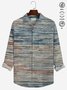 JoyMitty 50's Retro Mid-Century Geometric Blue Men's Art Shirts Stretch Plus Size Aloha Camp Pocket Button-Down Shirts