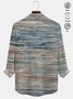 JoyMitty 50's Retro Mid-Century Geometric Blue Men's Art Shirts Stretch Plus Size Aloha Camp Pocket Button-Down Shirts