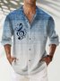 JoyMitty Beach Vacation Men's Stand Collar Long Sleeve Shirts Note Gradient Stretch Plus Size Aloha Camp Shirts