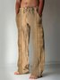 JoyMitty Retro Geometric Azcott Print Men's Casual Trousers