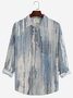 JoyMitty 50’s Vintage Textured Light Blue Men's Casual Long Sleeve Shirts Stretch Aloha Camp Pocket Wrinkle Free Seersucker Shirts