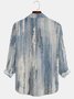 JoyMitty 50’s Vintage Textured Light Blue Men's Casual Long Sleeve Shirts Stretch Aloha Camp Pocket Wrinkle Free Seersucker Shirts