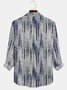 JoyMitty 50’s Retro Textured Gray Men's Casual Long Sleeve Shirts Stretch Aloha Camp Button Pocket Art Shirts