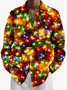 JoyMitty Christmas Gold Neon Men's Long Sleeve Shirts Stretch Plus Size Drama Costume Button Shirts