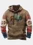 JoyMitty Vintage Aztec Ethnic Print Beach Men's Oversized Stretch Drawstring Hoodies