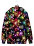 JoyMitty Christmas Holiday Black Men's Drawstring Hoodies Christmas Lights Fun Pullover Stretch Plus Size Sports Sweatshirts