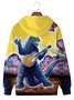 JoyMitty Men's Ukiyoe Monster Wave Print Drawstring Hooded Sweatshirt